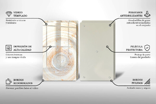 Herdabdeckplatte glas Holzstruktur