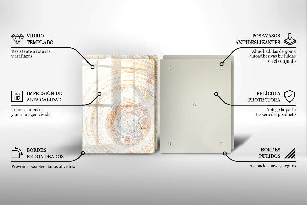 Herdabdeckplatte glas Holzstruktur