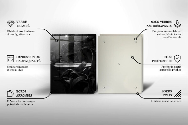 Herdabdeckplatte glas Schwarze Tagliatelle-Nudeln