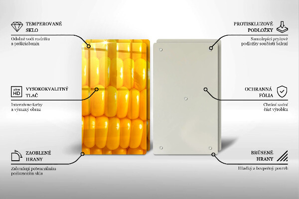 Herdabdeckplatte glas Maiskörner