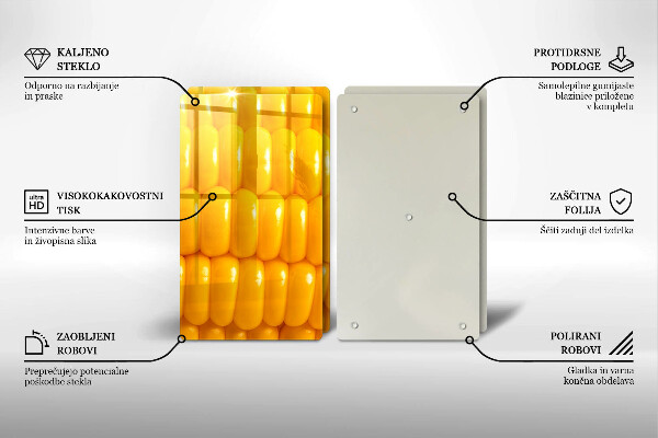 Herdabdeckplatte glas Maiskörner