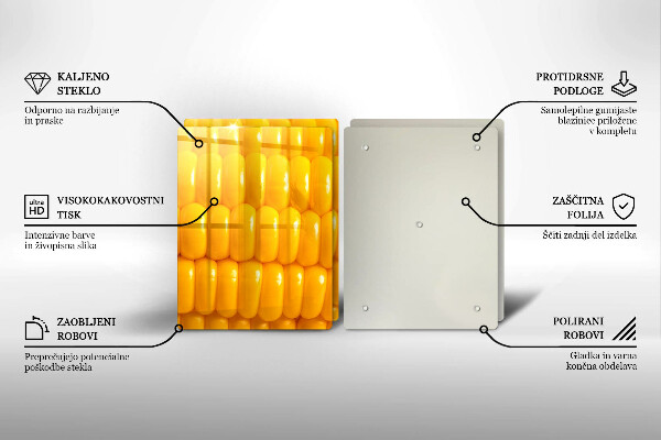 Herdabdeckplatte glas Maiskörner