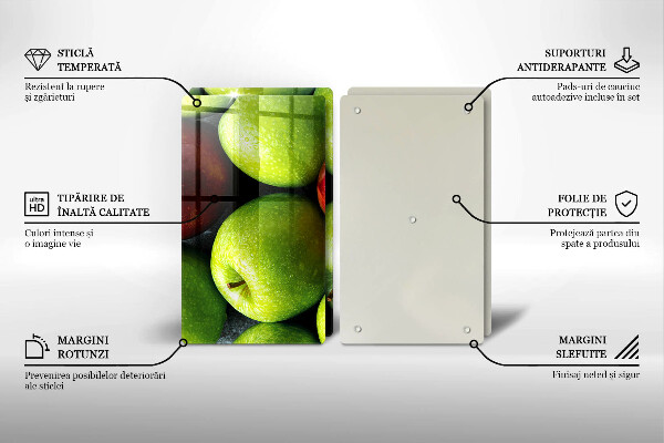 Herdabdeckplatte glas Saftige Äpfel