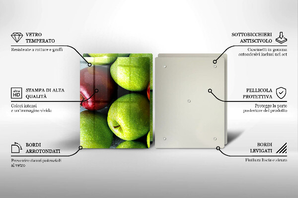 Herdabdeckplatte glas Saftige Äpfel