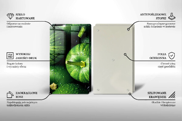 Herdabdeckplatte glas Grüne Kürbisse