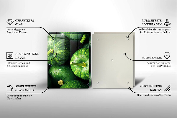 Herdabdeckplatte glas Grüne Kürbisse