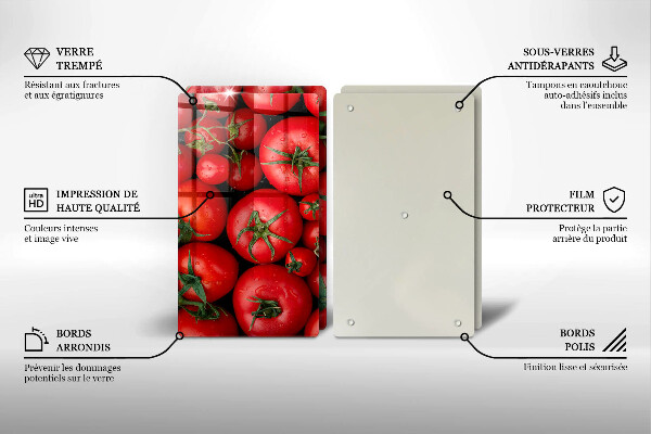 Herdabdeckplatte glas Tomaten