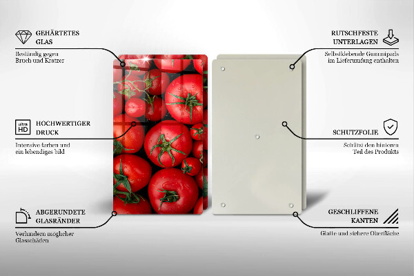 Herdabdeckplatte glas Tomaten