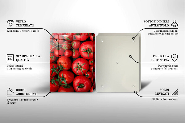 Herdabdeckplatte glas Tomaten
