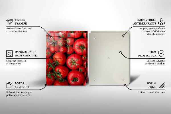 Herdabdeckplatte glas Tomaten