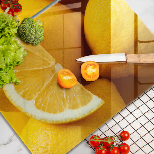 Herdabdeckplatte glas Saftige Zitronen