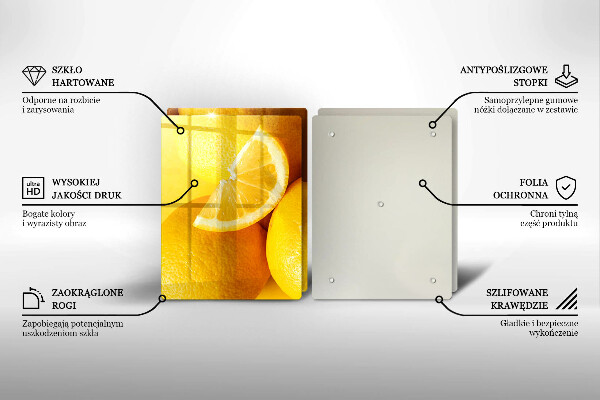 Herdabdeckplatte glas Saftige Zitronen