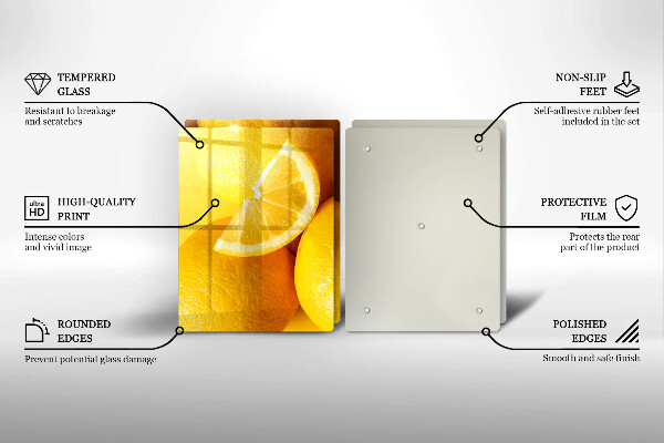 Herdabdeckplatte glas Saftige Zitronen