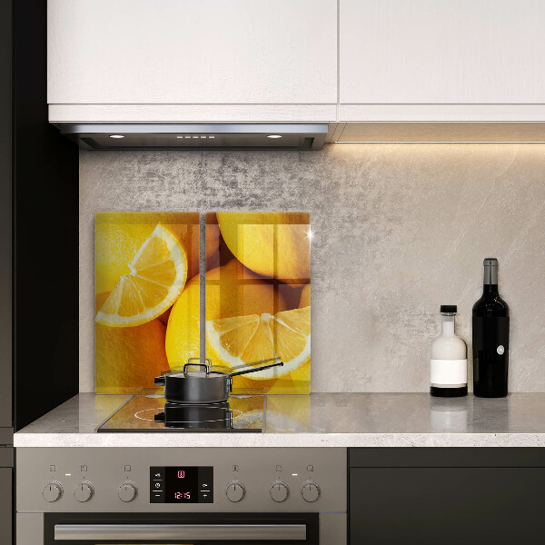 Herdabdeckplatte glas Saftige Zitronen