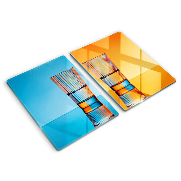 Herdabdeckplatte glas Zwei Gläser Wasser