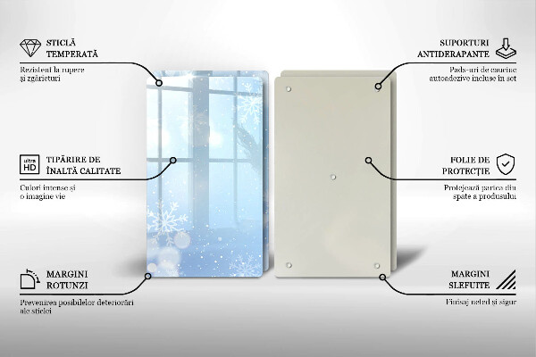 Herdabdeckplatte glas Wintertextur