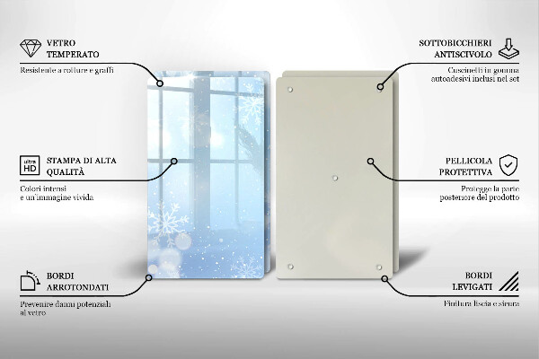 Herdabdeckplatte glas Wintertextur