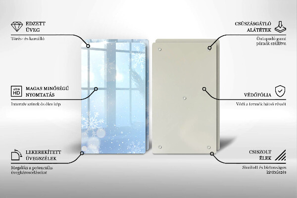 Herdabdeckplatte glas Wintertextur