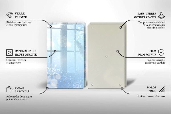 Herdabdeckplatte glas Wintertextur