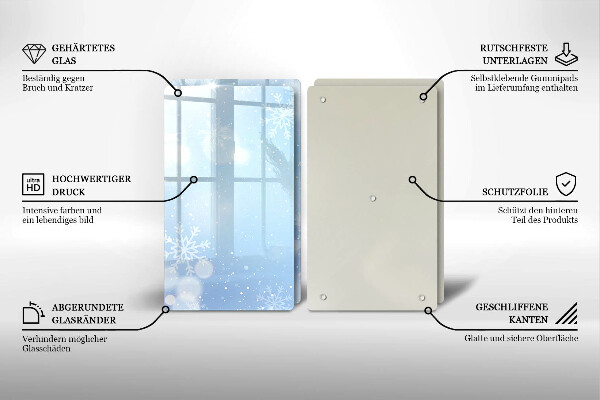Herdabdeckplatte glas Wintertextur