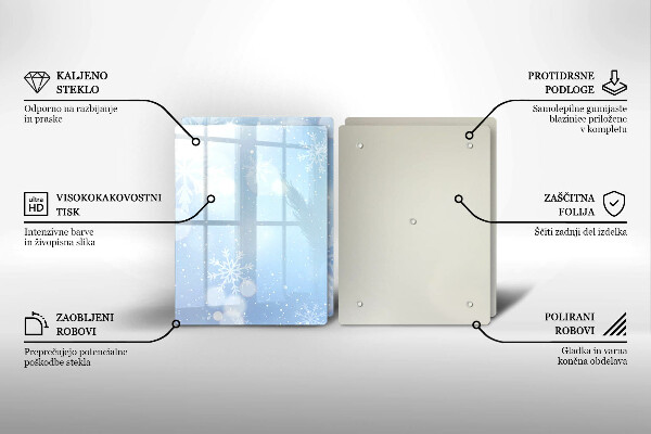 Herdabdeckplatte glas Wintertextur