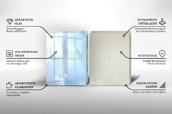 Herdabdeckplatte glas Wintertextur