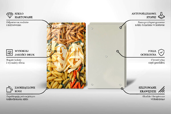 Herdabdeckplatte glas Verschiedene Nudelsorten