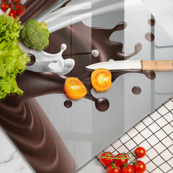 Herdabdeckplatte glas Milch und Schokolade