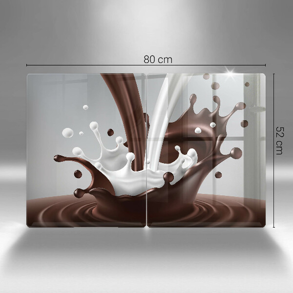 Herdabdeckplatte glas Milch und Schokolade