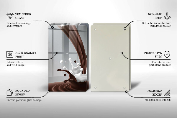Herdabdeckplatte glas Milch und Schokolade