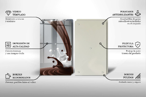 Herdabdeckplatte glas Milch und Schokolade