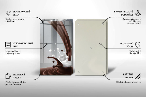 Herdabdeckplatte glas Milch und Schokolade