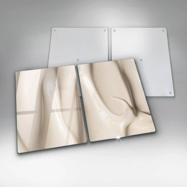 Herdabdeckplatte glas Cremiges Eis