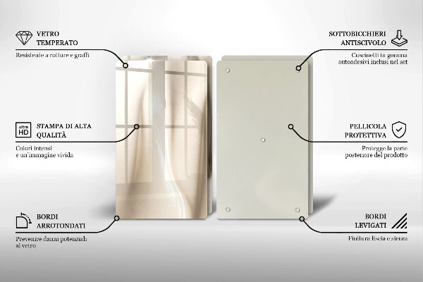 Herdabdeckplatte glas Cremiges Eis