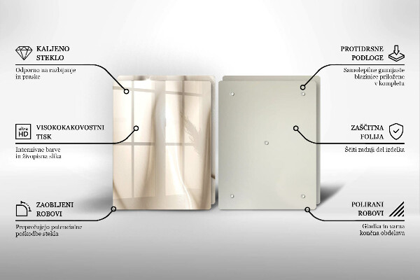 Herdabdeckplatte glas Cremiges Eis
