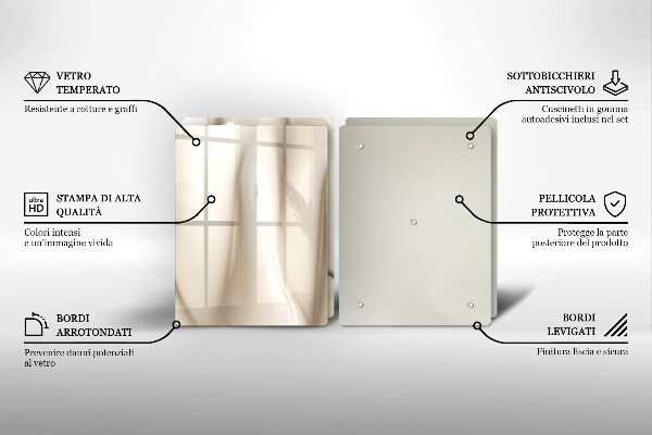 Herdabdeckplatte glas Cremiges Eis