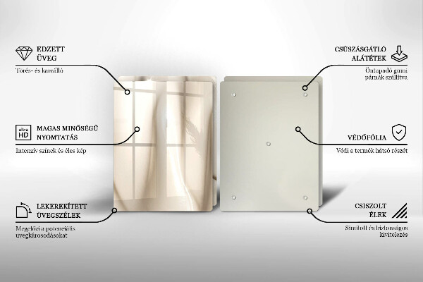 Herdabdeckplatte glas Cremiges Eis
