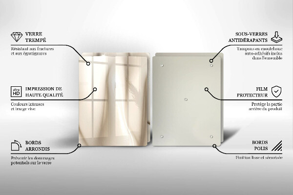 Herdabdeckplatte glas Cremiges Eis