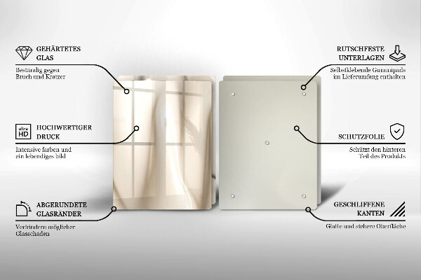 Herdabdeckplatte glas Cremiges Eis