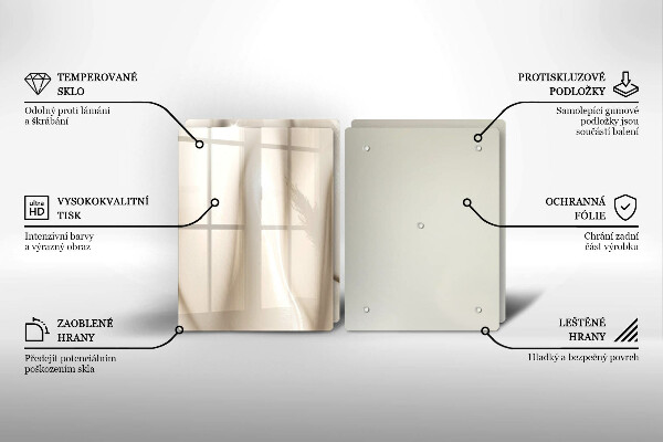 Herdabdeckplatte glas Cremiges Eis