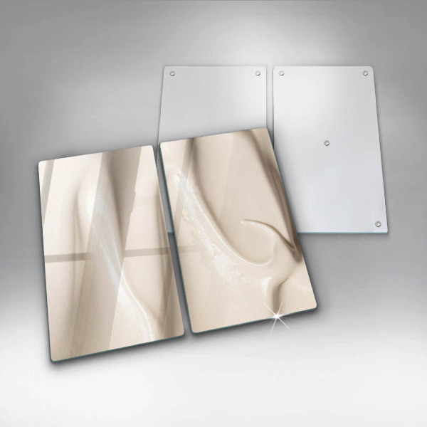 Herdabdeckplatte glas Cremiges Eis