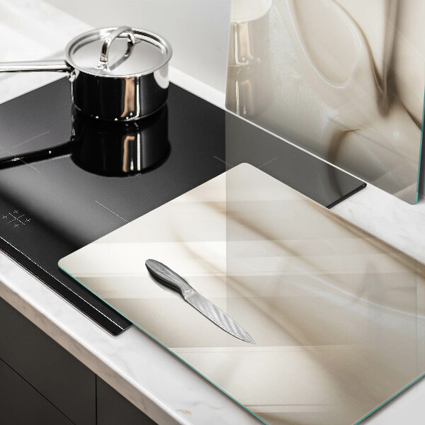 Herdabdeckplatte glas Cremiges Eis