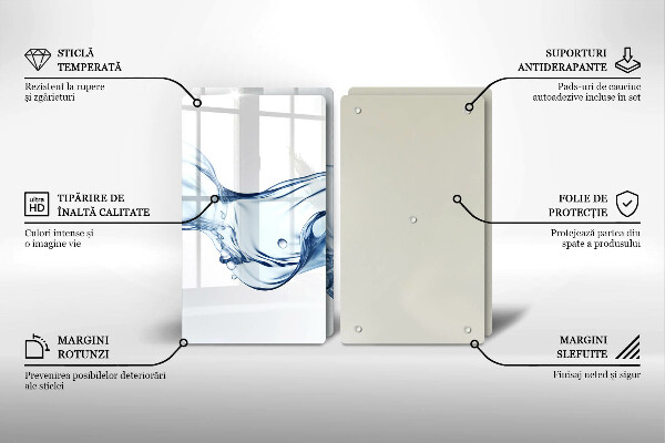 Herdabdeckplatte glas Kristallwasser