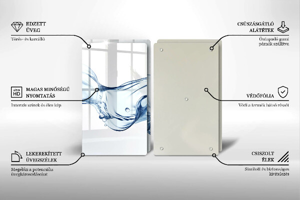 Herdabdeckplatte glas Kristallwasser