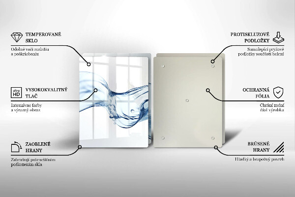 Herdabdeckplatte glas Kristallwasser