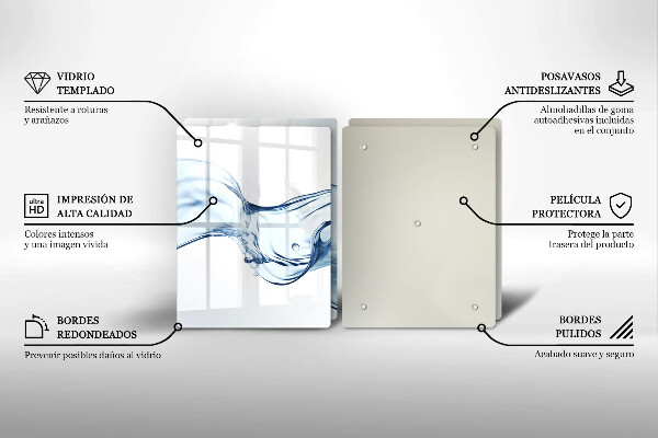 Herdabdeckplatte glas Kristallwasser