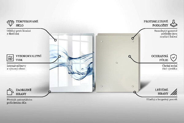 Herdabdeckplatte glas Kristallwasser