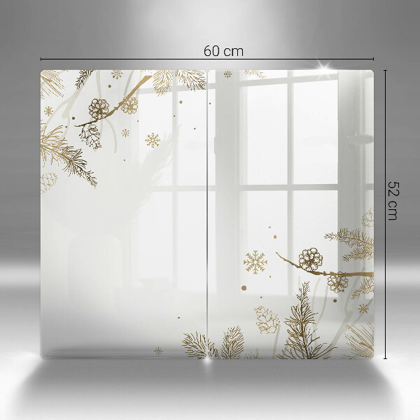 Herdabdeckplatte glas Winterdekorationen