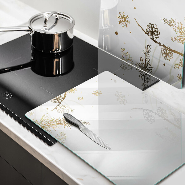 Herdabdeckplatte glas Winterdekorationen