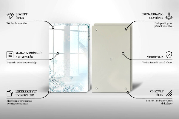 Herdabdeckplatte glas Schneeflocke